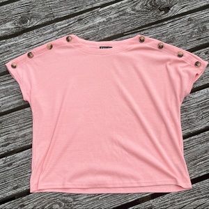 Very J | Blush Button Sleeve Top